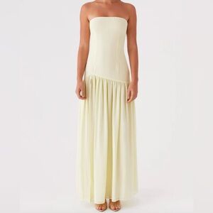 Peppermayo Yellow Strapless Sleeveless Gown